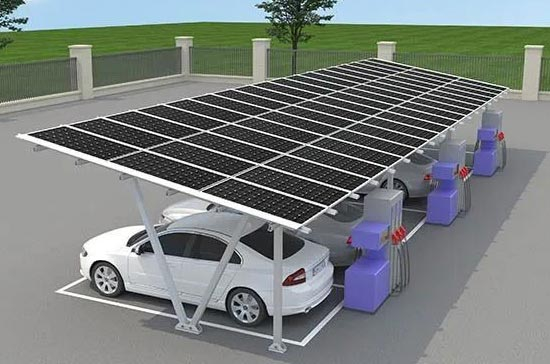 防护发电两相宜，YABO鸭脖光伏车棚“巧解”充电焦虑